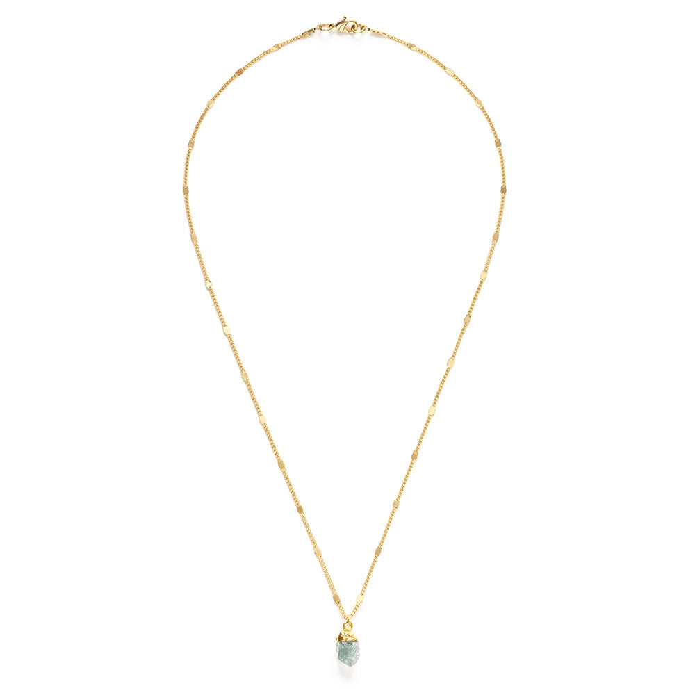 Raw Cut Aquamarine Gemstone Necklaces