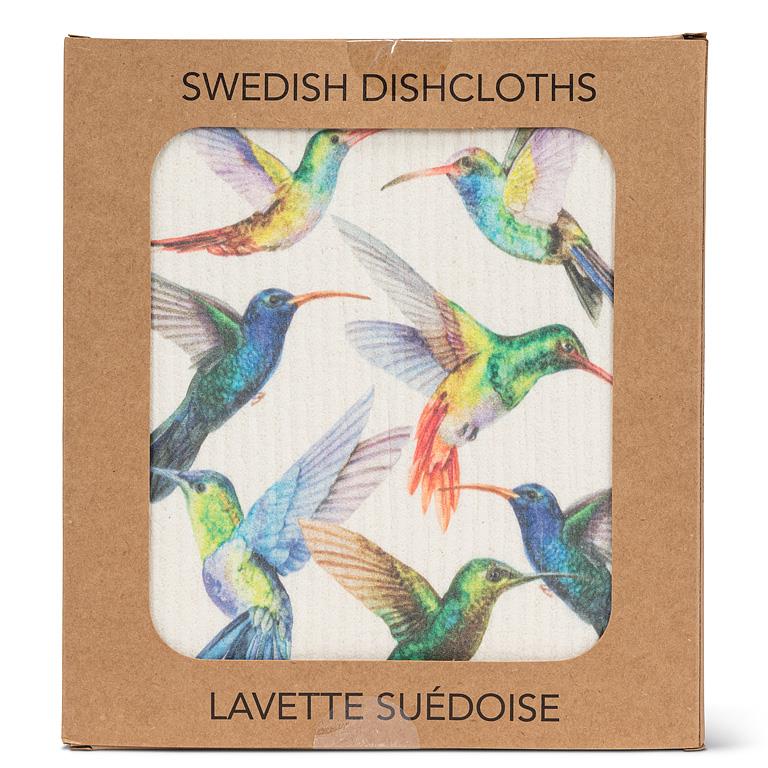Swedish Dishcloth Colourful Hummingbirds