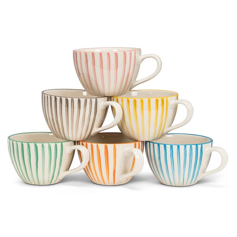 Cabana Stripe Wide Mug Grey