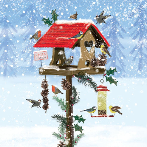 Festive Bird House Holiday Card
