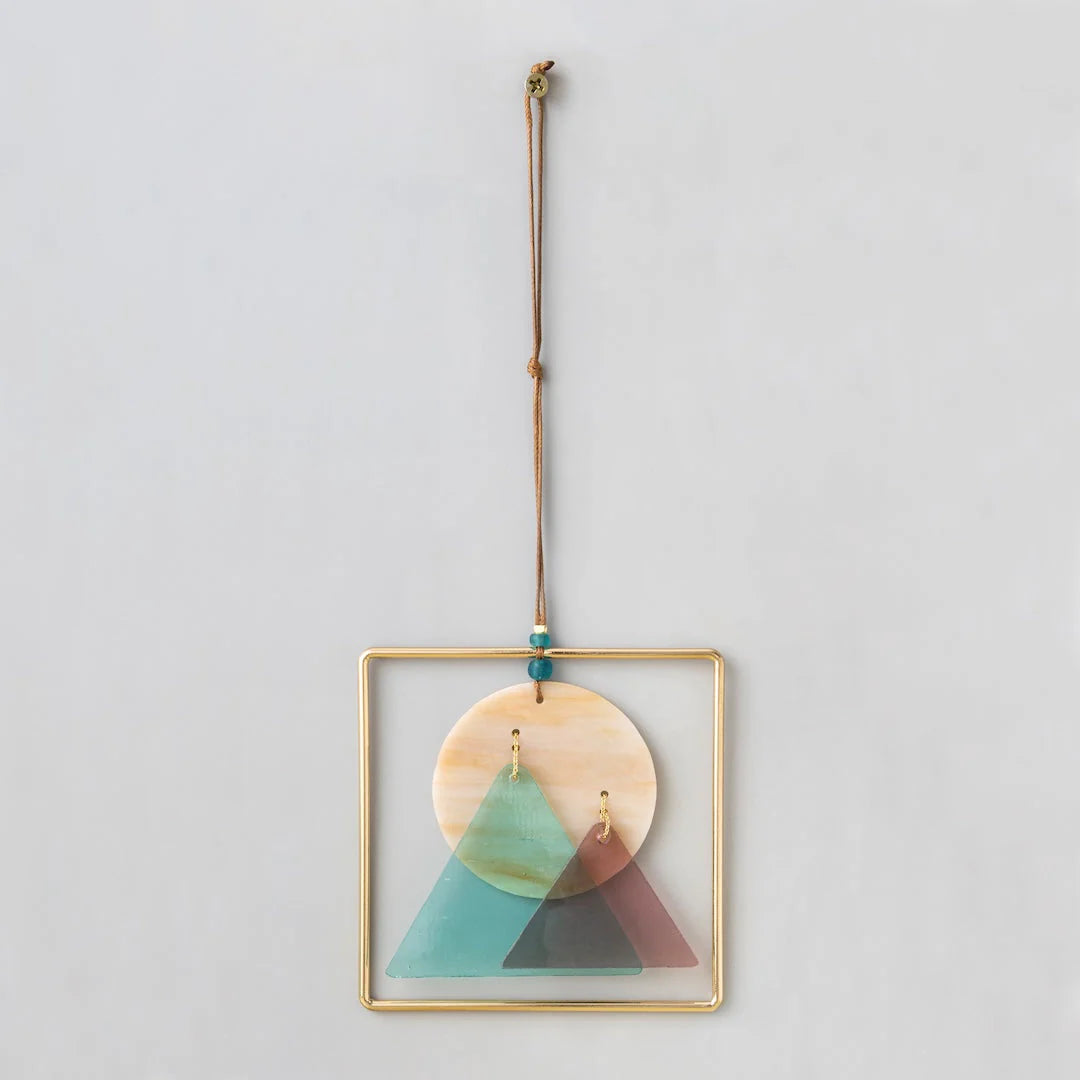 Stained Glass Light Chatcher Sunset Mountains