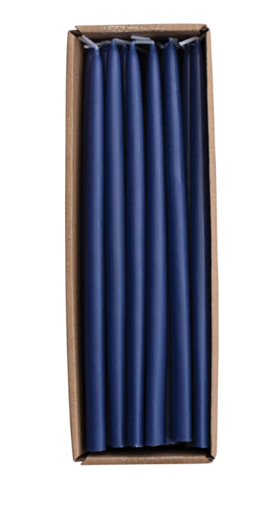 Approx. 1/4" Round x 10"H Unscented Thin Taper Candle Navy