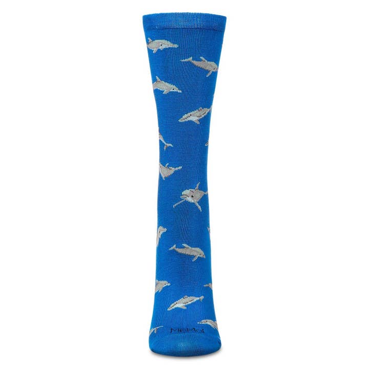 Women's Bamboo Crew Socks Celestial Dolphins