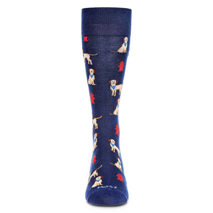 Men's Bamboo Crew Socks Navy Pups + Pumps