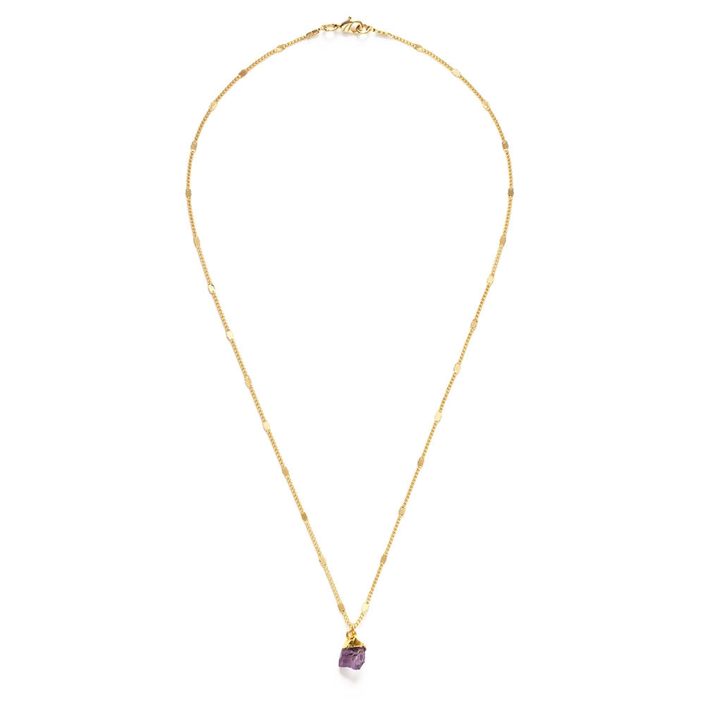 Raw Cut Amethyst Gemstone Necklaces