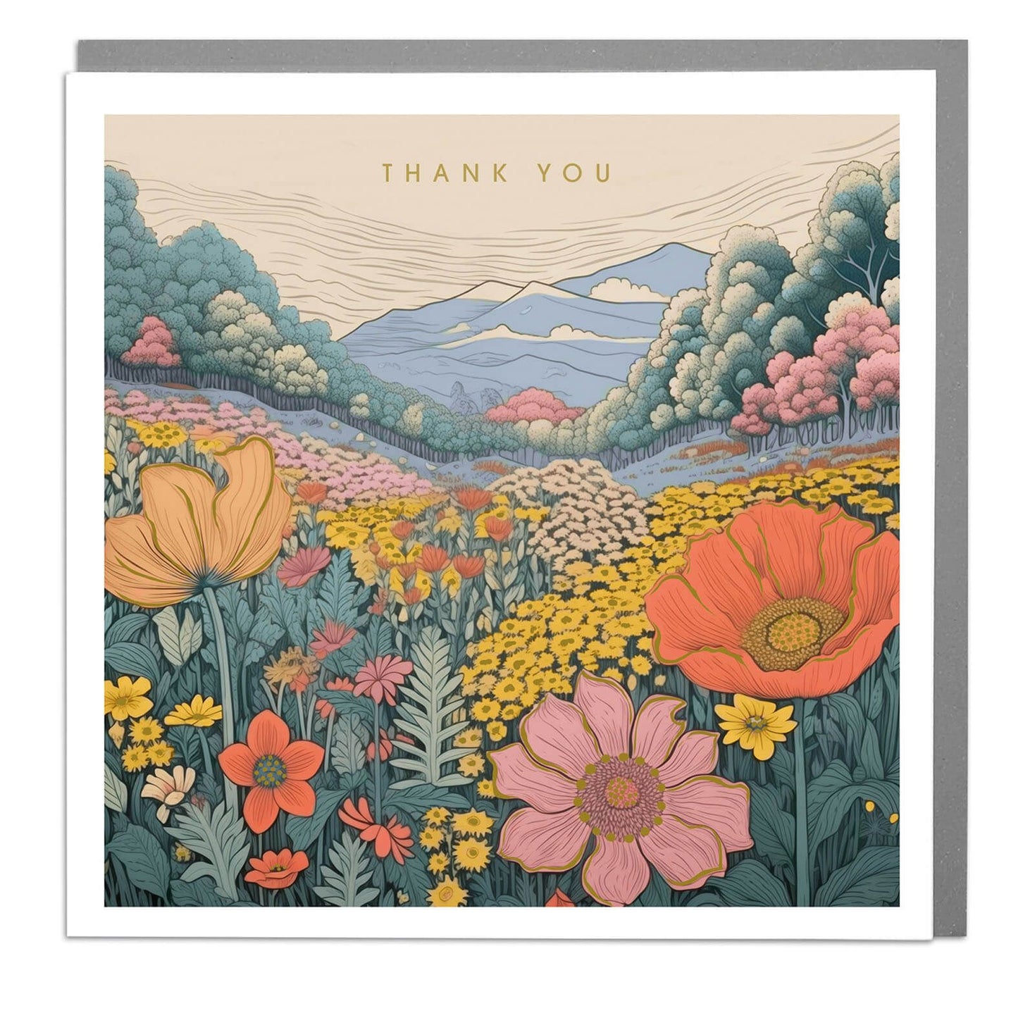 Thank you, Flower Landscape Card