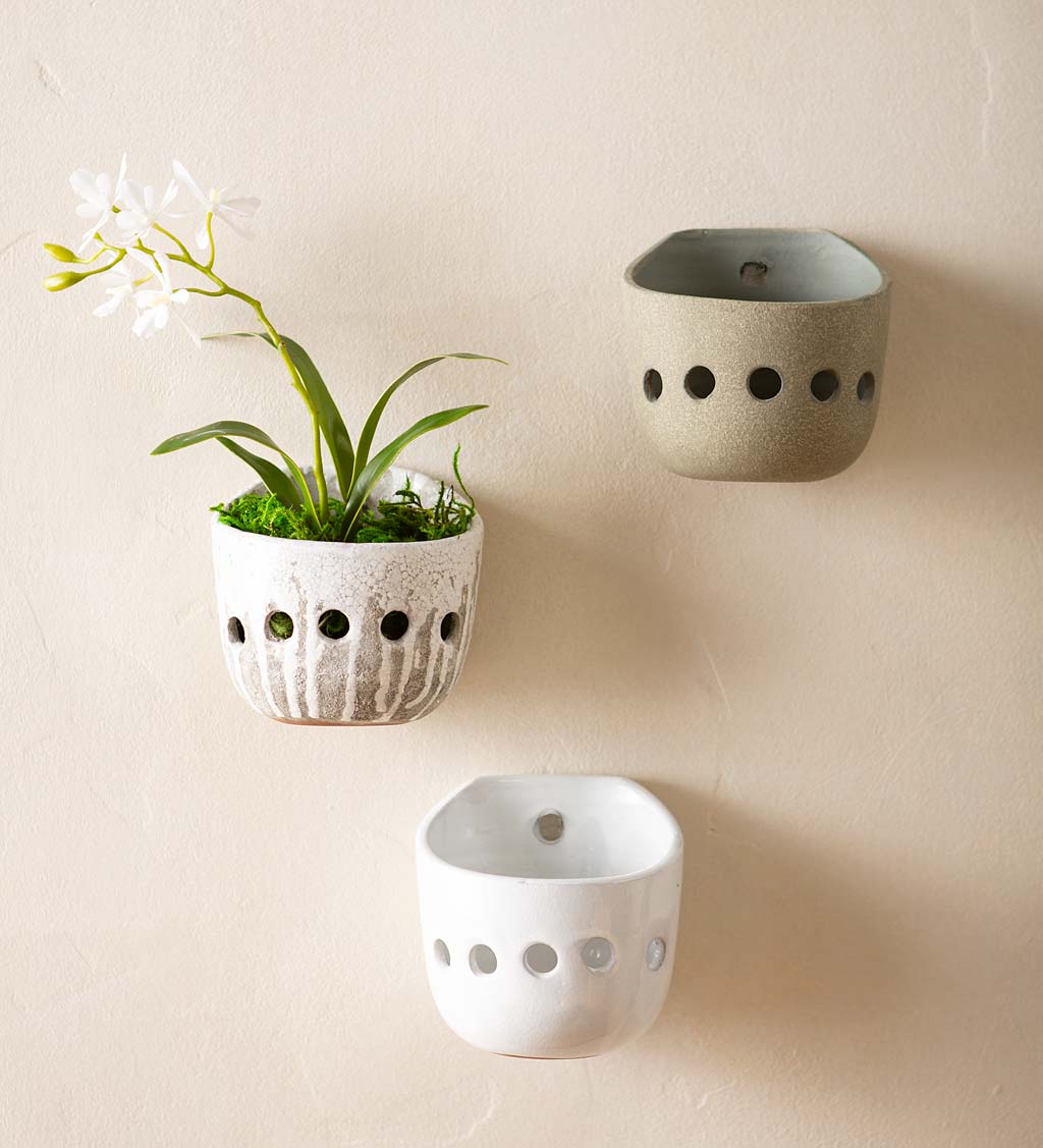 Terra-Cotta Orchid Wall Planter Distress