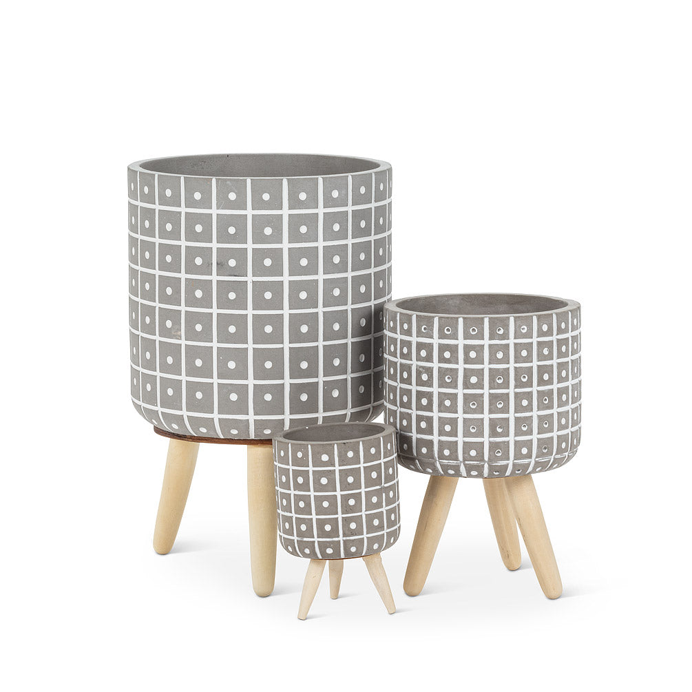 X-Large Dot Tripod Planter White