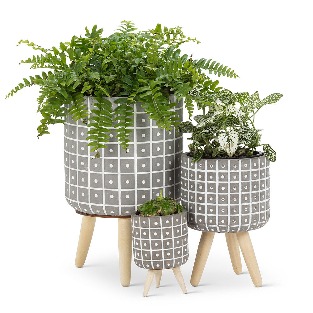X-Large Dot Tripod Planter White