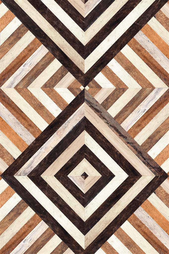 Marquetry Triangle Vinyl Floor Mat