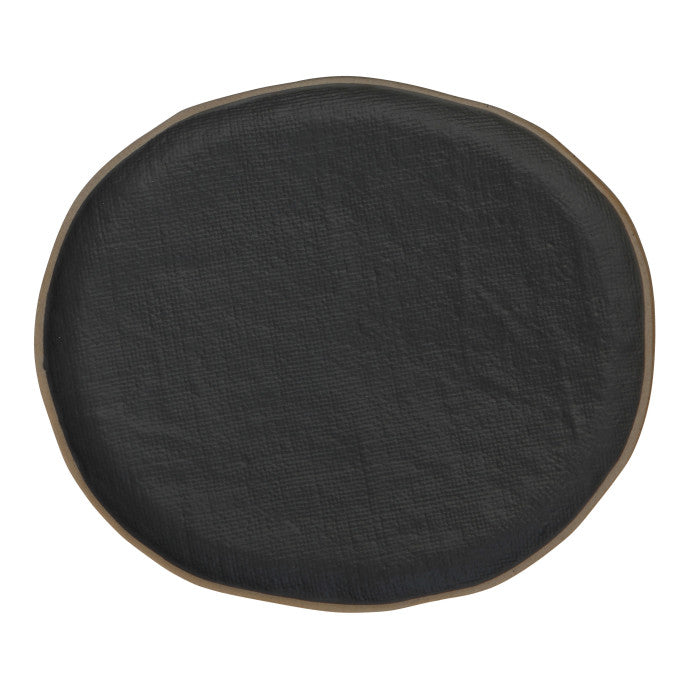 Stoneware Dinner Plate, Matte Black 11"L x 9.75"W