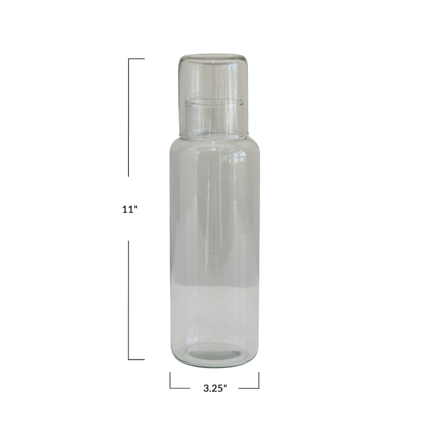 Recycled Glass Hand Blown Decanter w/ 4oz. Drinking Glass
