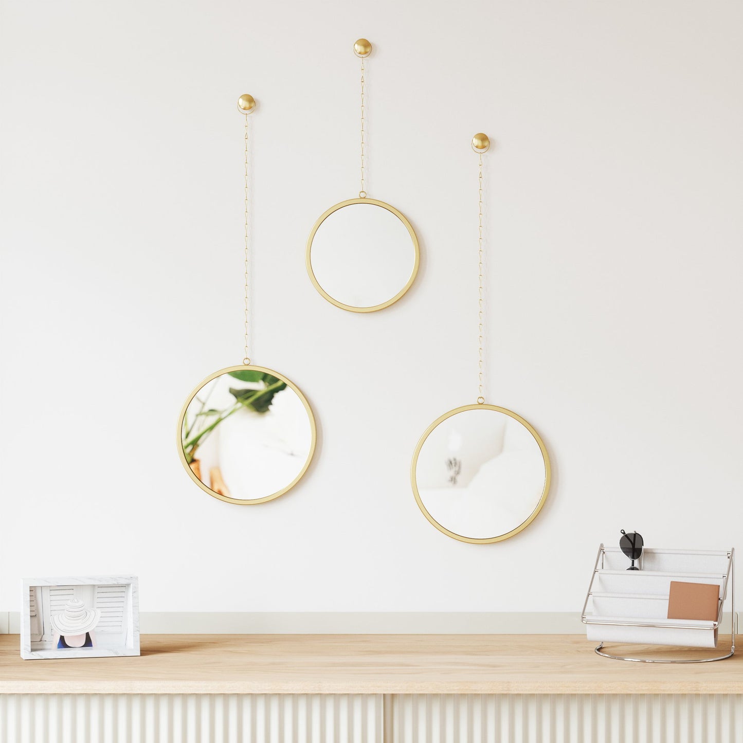 Dima Round Brass Mirror Set of 3