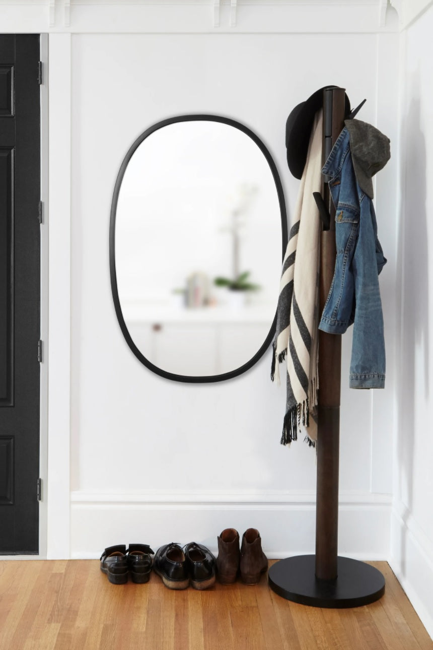 Hub Black Oval Mirror