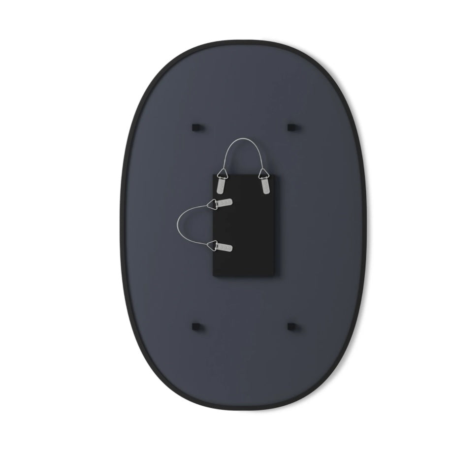 Hub Black Oval Mirror