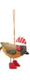 F46 - Wool Felt Bird W/Hat Ornament