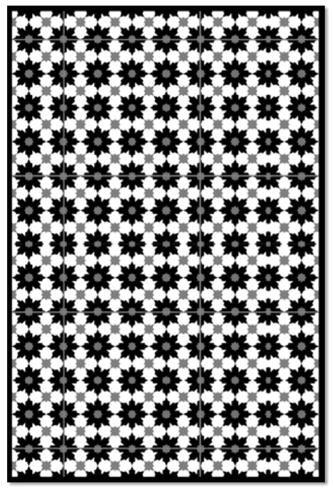 Beaumont Vinyl Floor Mat Black Dasiy Flowers