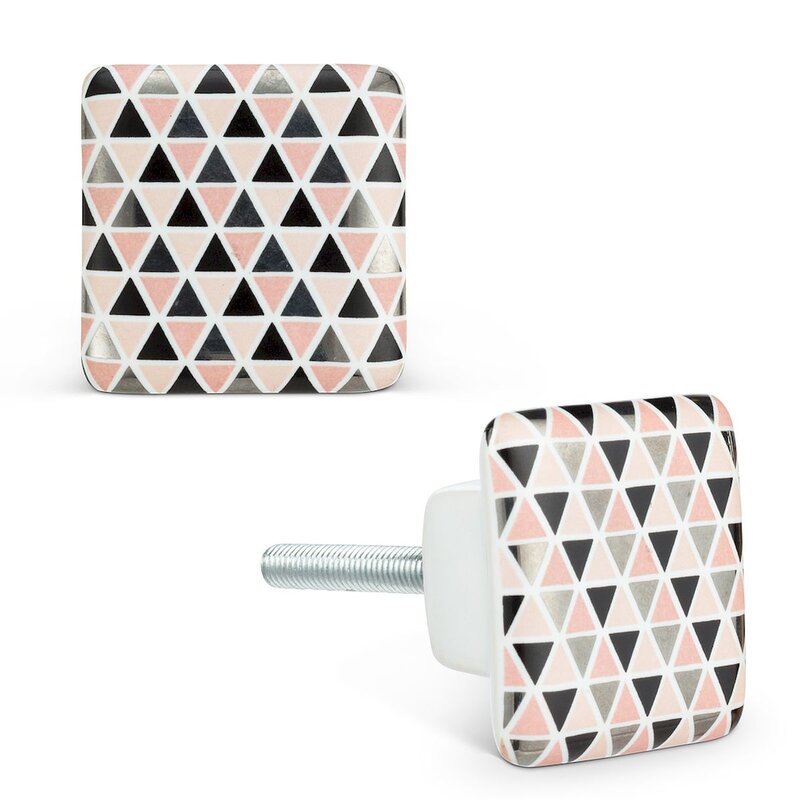 Square Pink Hexagon Knob