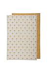 Mustard Retro Tea Towel Set