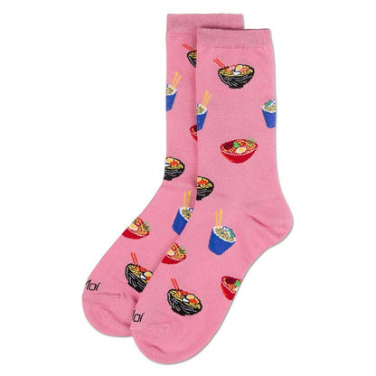 Women's Bamboo Crew Socks Mauve Glow Ramen