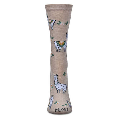 Women's Bamboo Crew Socks Oatmeal Alpaca