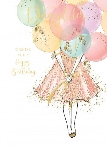 Happy Birthday Daughter Balloons Card