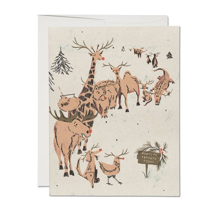 Rudolph Auditions Holiday Greeting Card