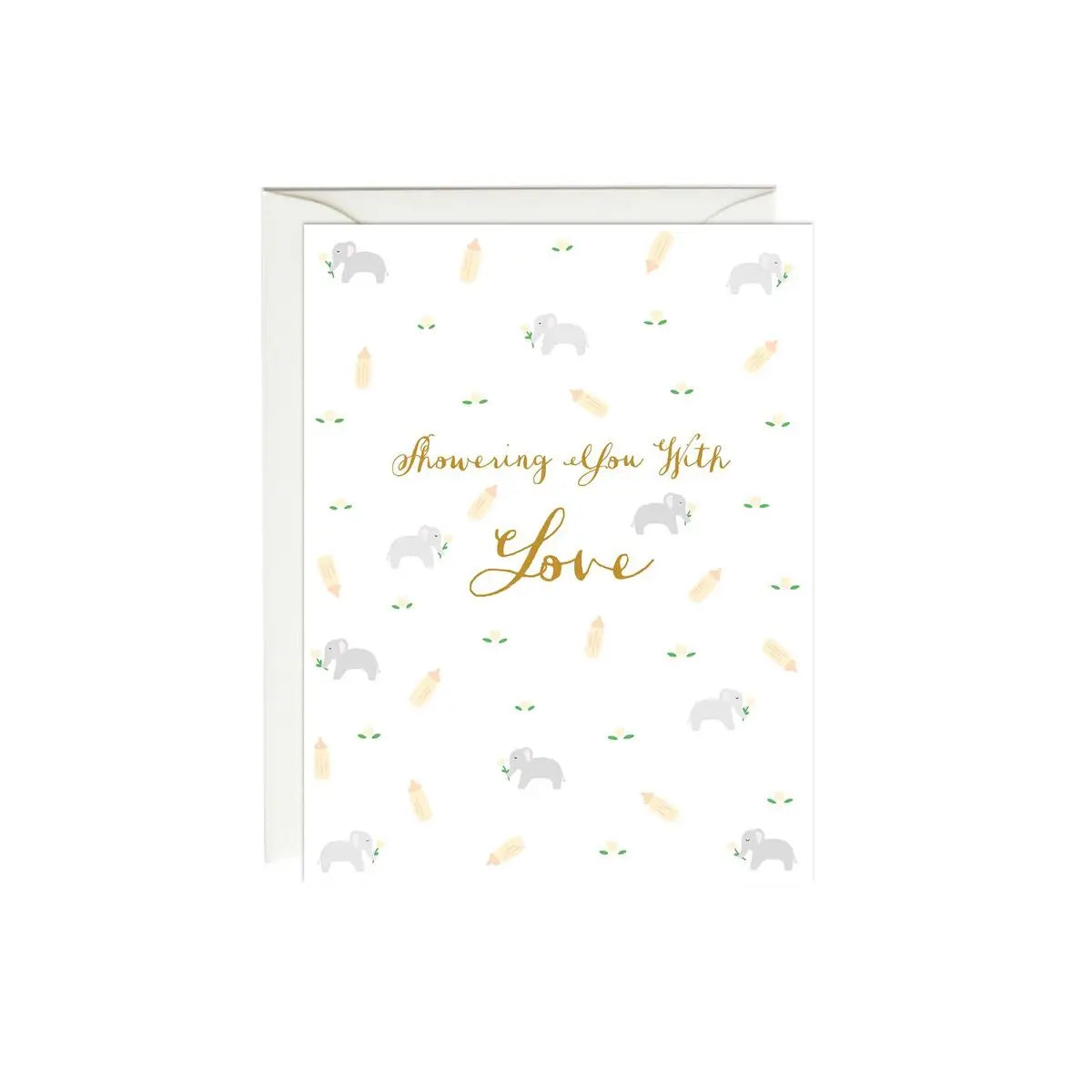 Elephant Baby Shower Gold Foil Card