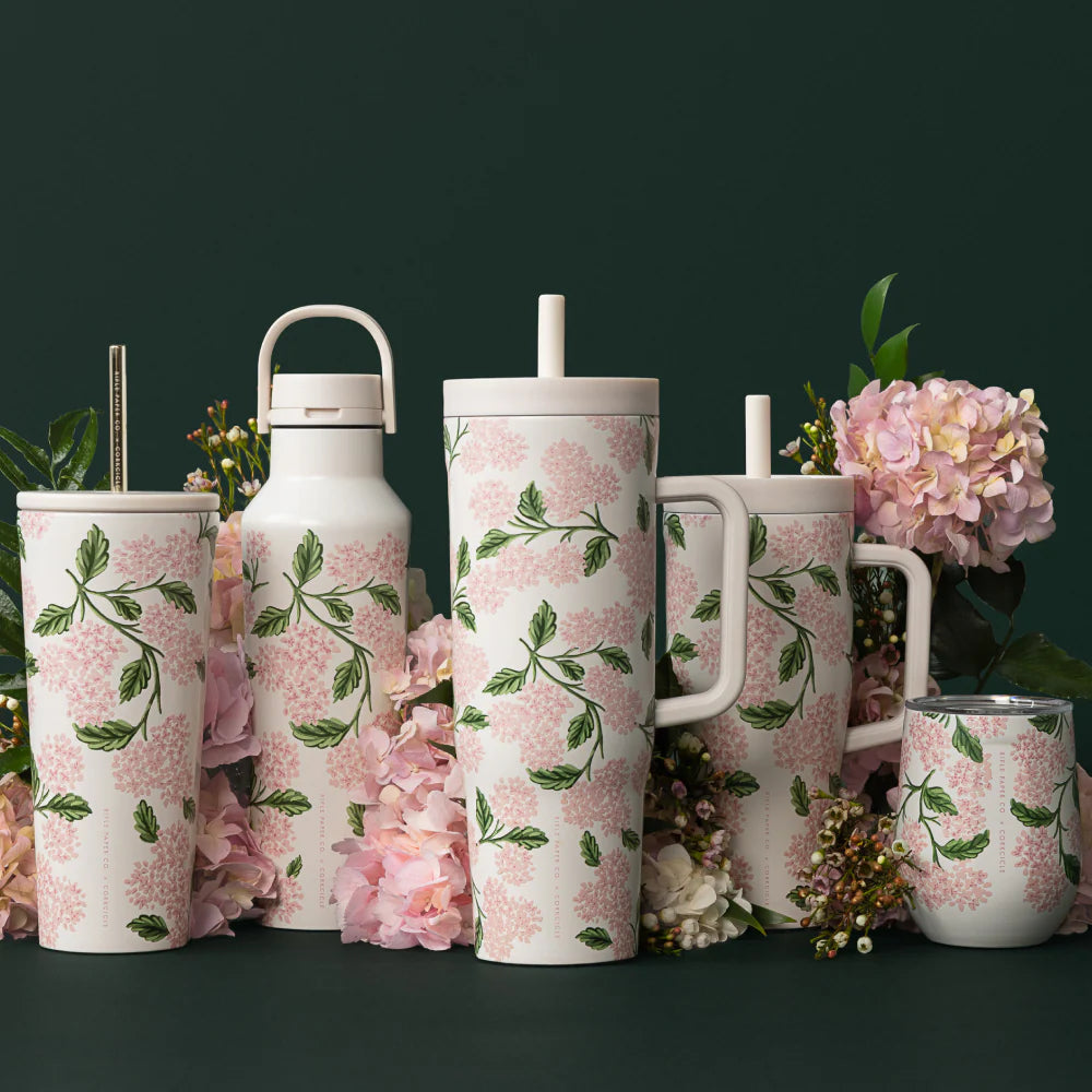 Rifle Paper Pink Hydrangea Stemless 12oz