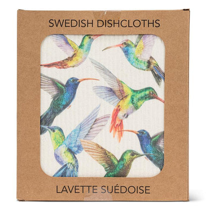 Swedish Dishcloth Colourful Hummingbirds