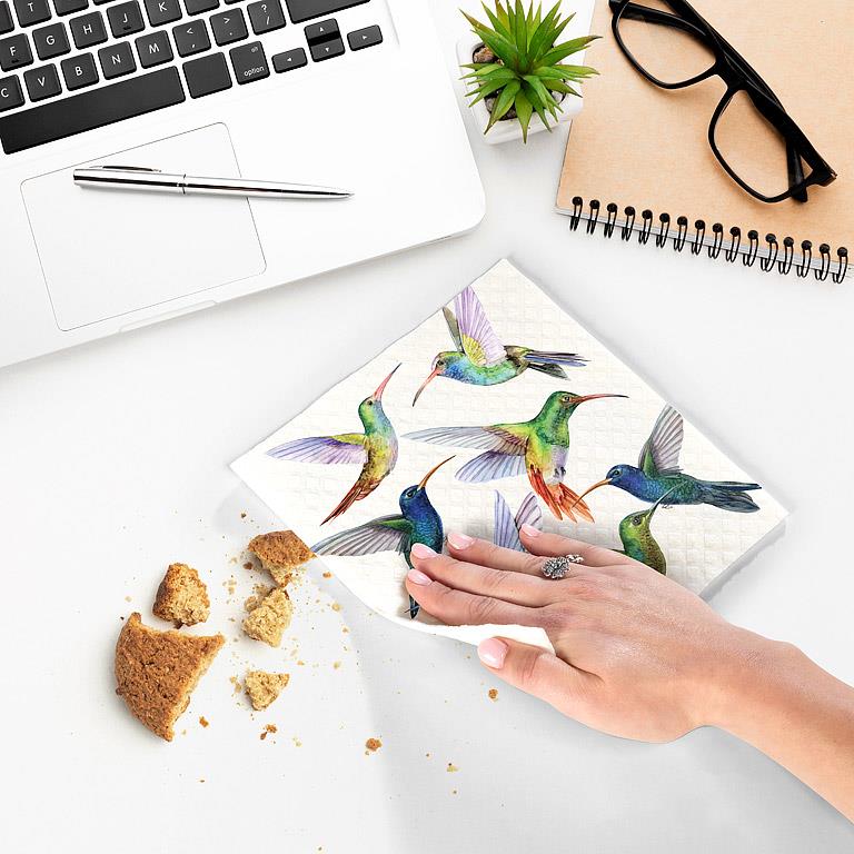 Swedish Dishcloth Colourful Hummingbirds