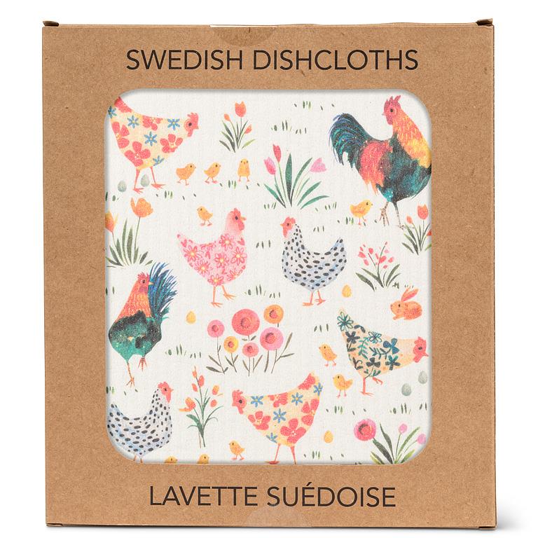 Swedish Dishcloth Roosters + Hens