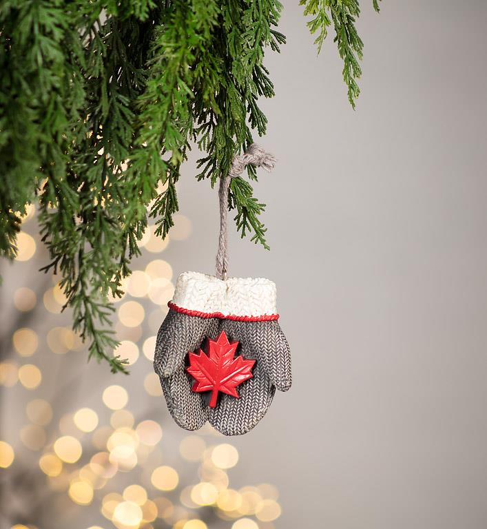 Maple Leaf Mittens Resin Ornament