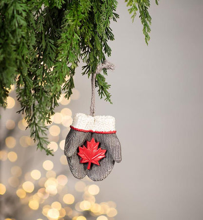 Maple Leaf Mittens Resin Ornament
