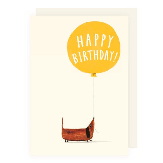 Dachshund Balloon Happy Birthday Greeting Card