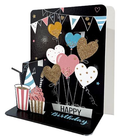 Heart Balloons Petite Pop-Up Card