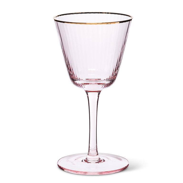 Optic Cocktail Glass w/Gold Rim