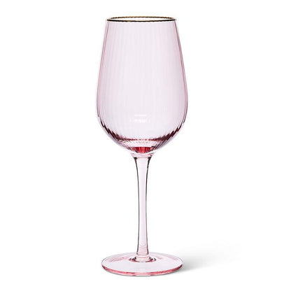 Optic Wine Glass w/Gold Rim