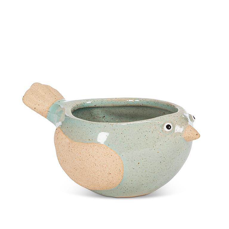 Small Bird Planter Light Blue