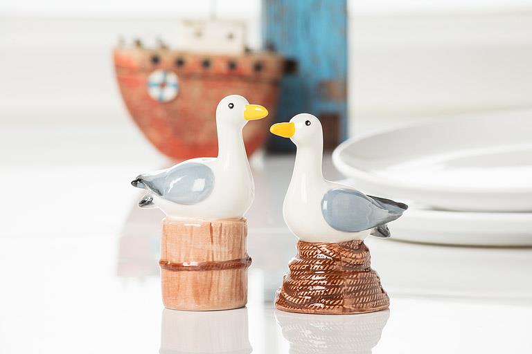 Perching Seagulls Salt + Pepper Shaker