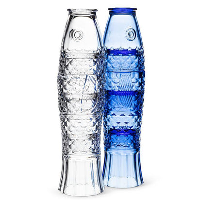 Blue Stacking Fish Glasses, Set of 4