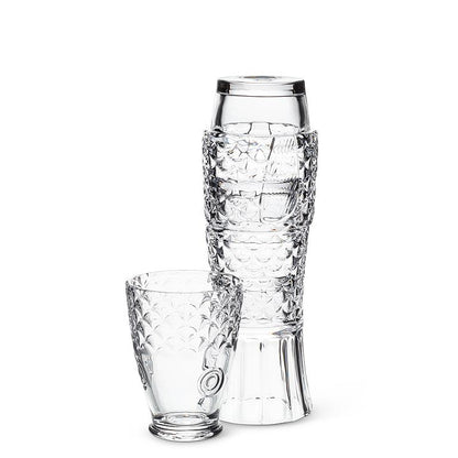 Clear Stacking Fish Glasses, Set of 4
