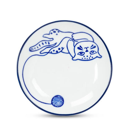 Small Plate With Playful Cats