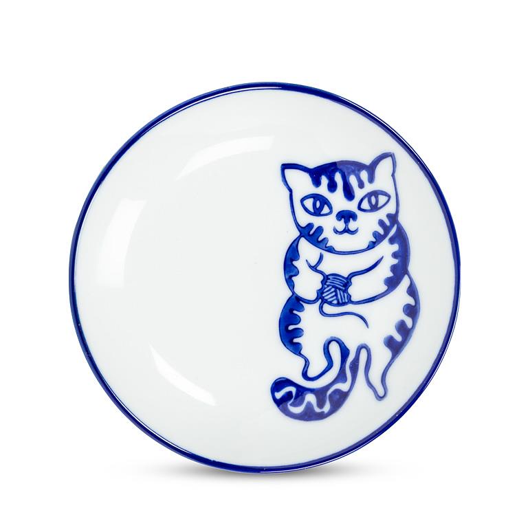 Small Plate With Playful Cats