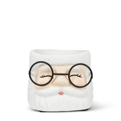 Santa Face Planter with Glasses | Small