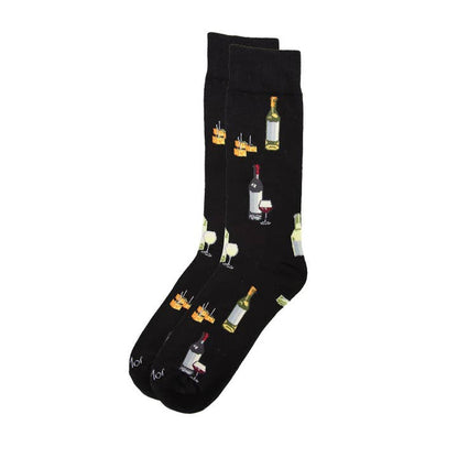 Men's Bamboo Crew SocksBlack Wine + Cheese