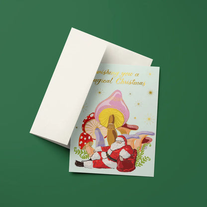 Shroomin' Santa Christmas Greeting Card