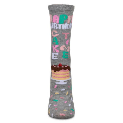 Greeting Card Socks Med Happy Birthday Cake Time