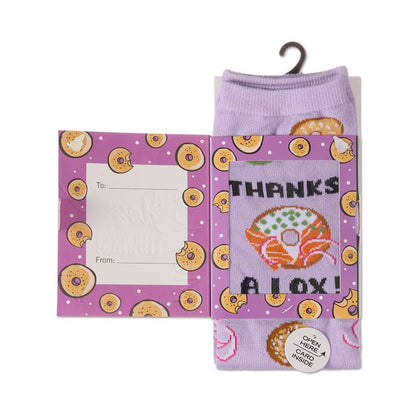 Greeting Card Socks Thanks A Lox Orchid