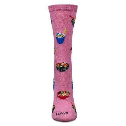 Women's Bamboo Crew Socks Mauve Glow Ramen